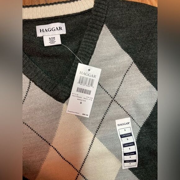 Haggar Argyle Pattern Men’s Sweater, Size Small. NWT! - Picture 4 of 6